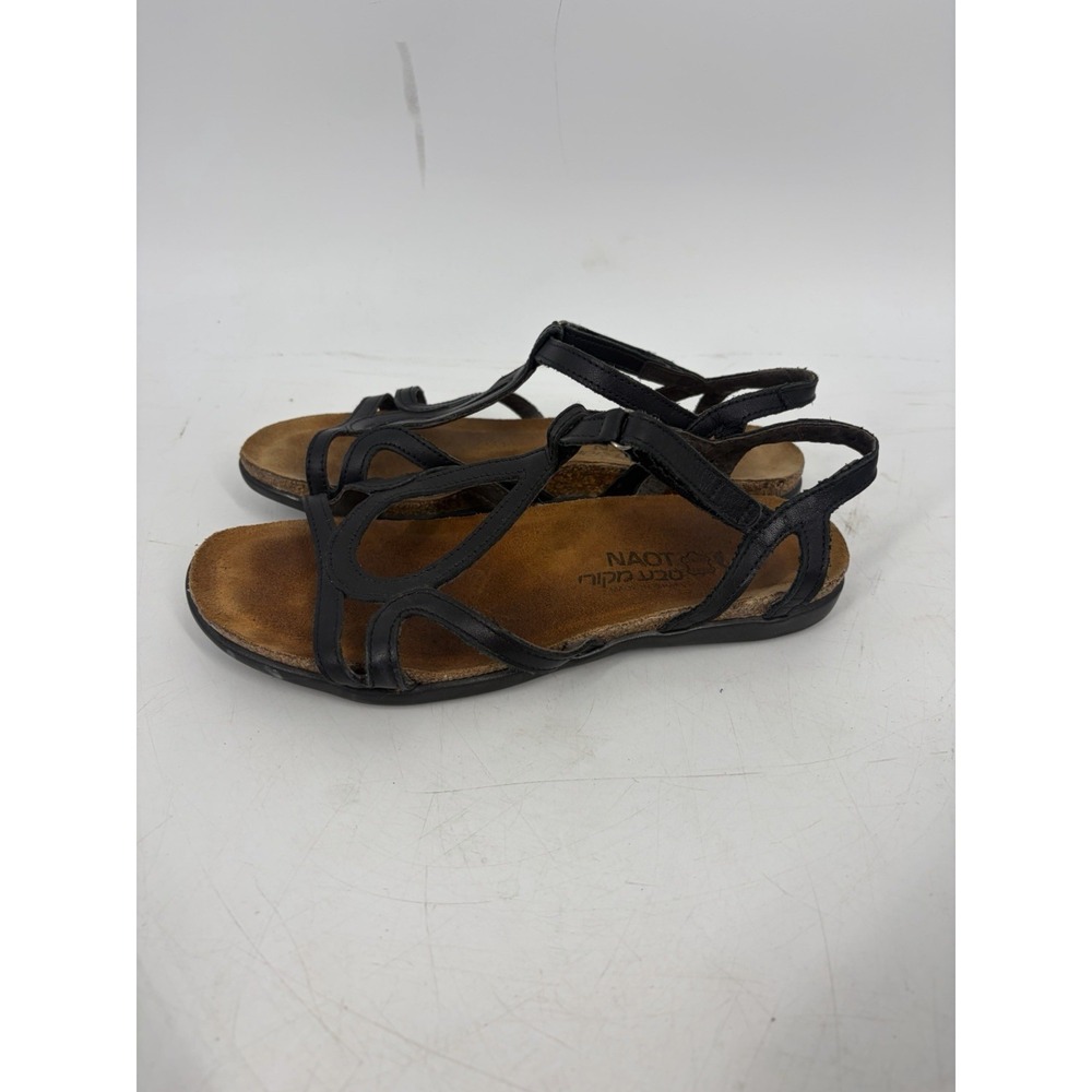 Naot Dorith Sandals Women's 37 / 6 Leather Strappy Comfort Cork Black